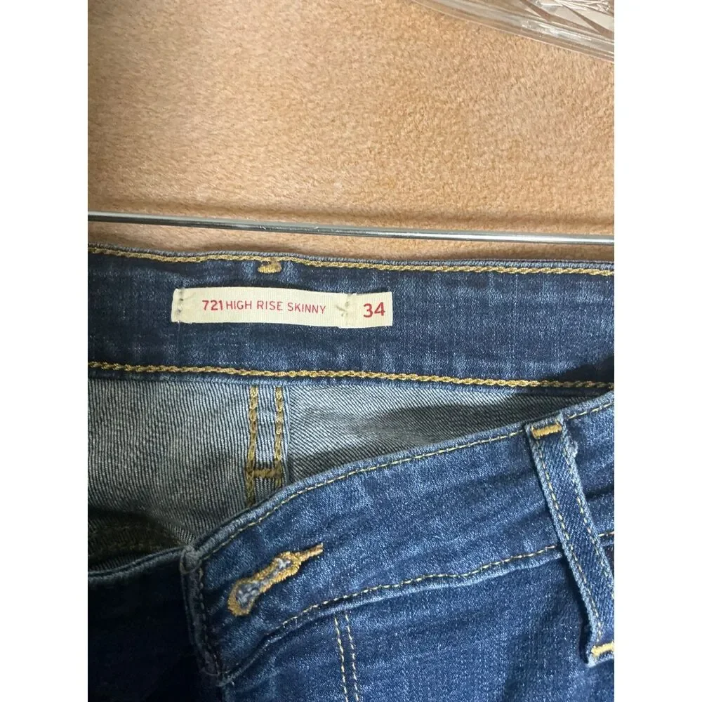 Levi's 721 High Rise Skinny Jeans men's Size 34 Blue Denim‎